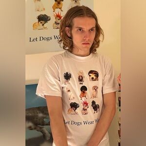 *Josiah* Let Dogs Wear Wigs White T-Shirt
